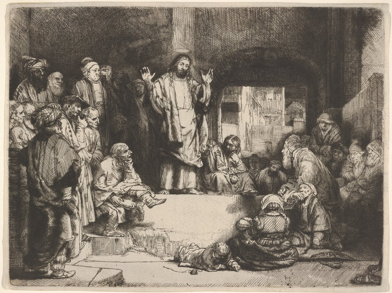 Kristovo kázání, zvané La Petite Tombe, ca. 1657. od Rembrandt van Rijn