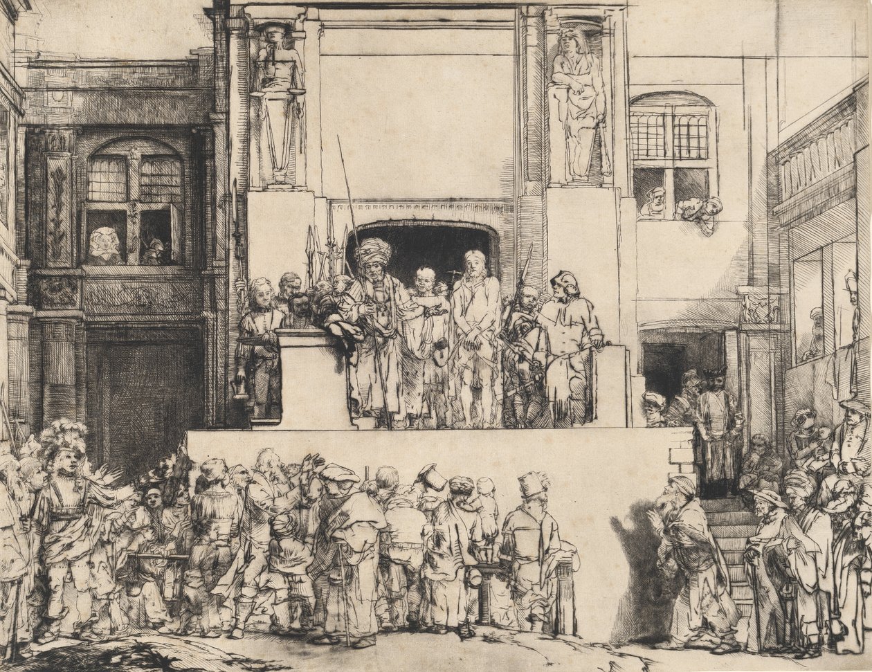 Kristus představený lidu: Podlouhlá deska, 1655. od Rembrandt van Rijn