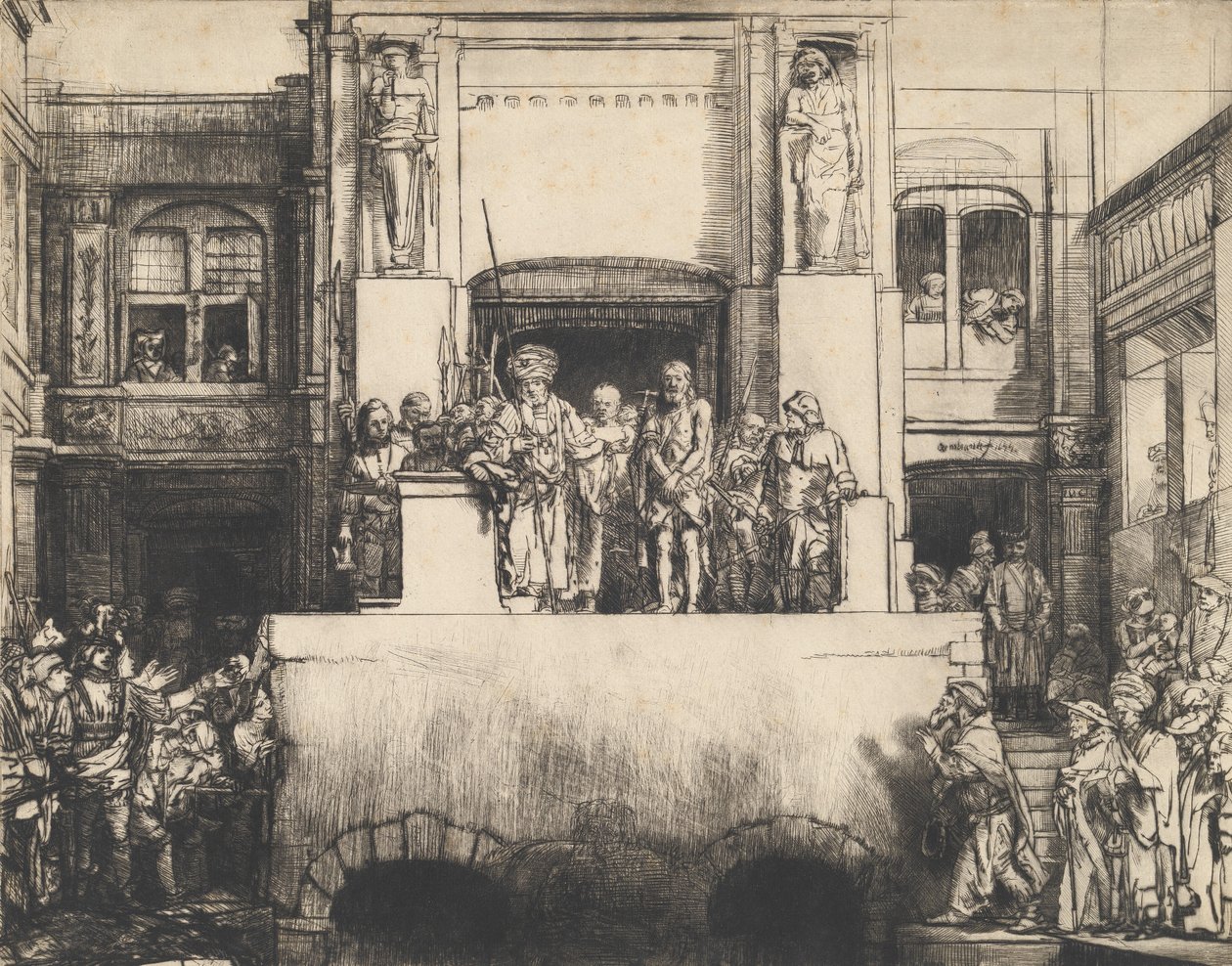 Kristus představený lidu: Podlouhlá deska, 1655. od Rembrandt van Rijn