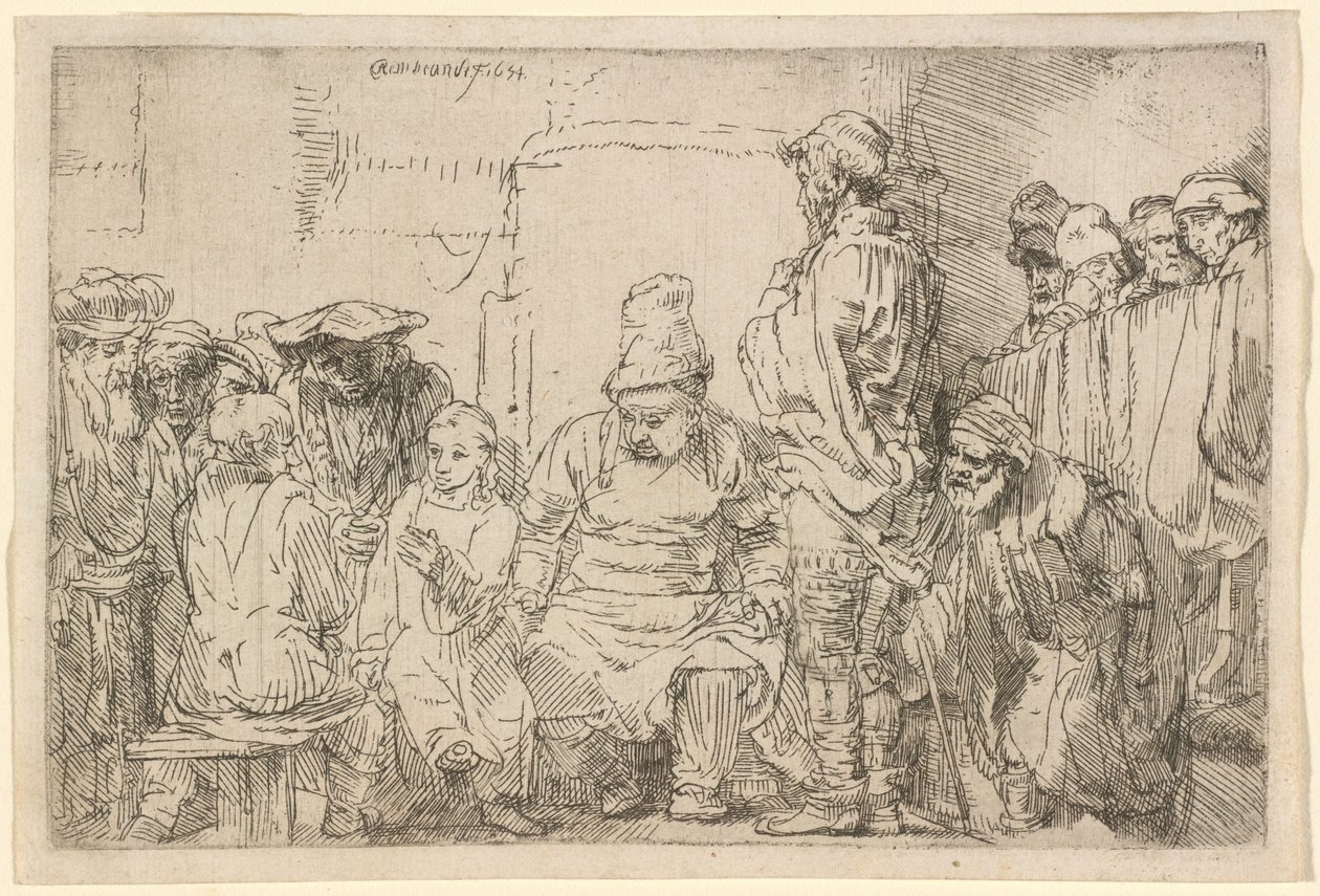 Kristus sedící a diskutující s učenými od Rembrandt van Rijn