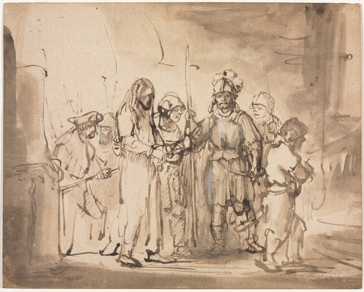 Kristus vzat před Kaifášem od Rembrandt van Rijn