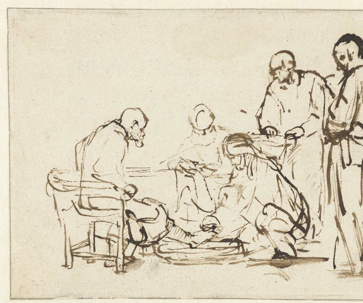 Kristus umývá nohy učedníkům od Rembrandt van Rijn