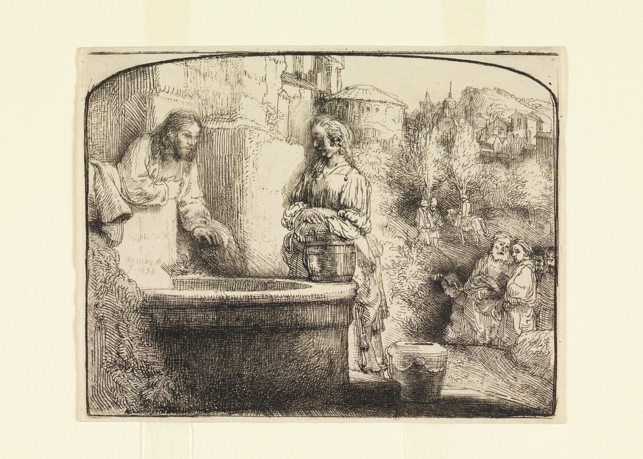 Kristus a žena Samaří od Rembrandt van Rijn