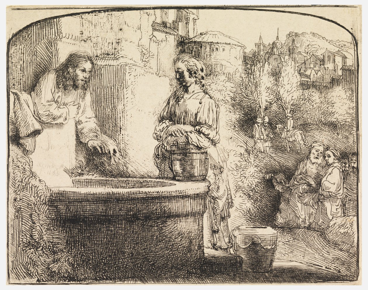 Kristus a žena Samaří od Rembrandt van Rijn