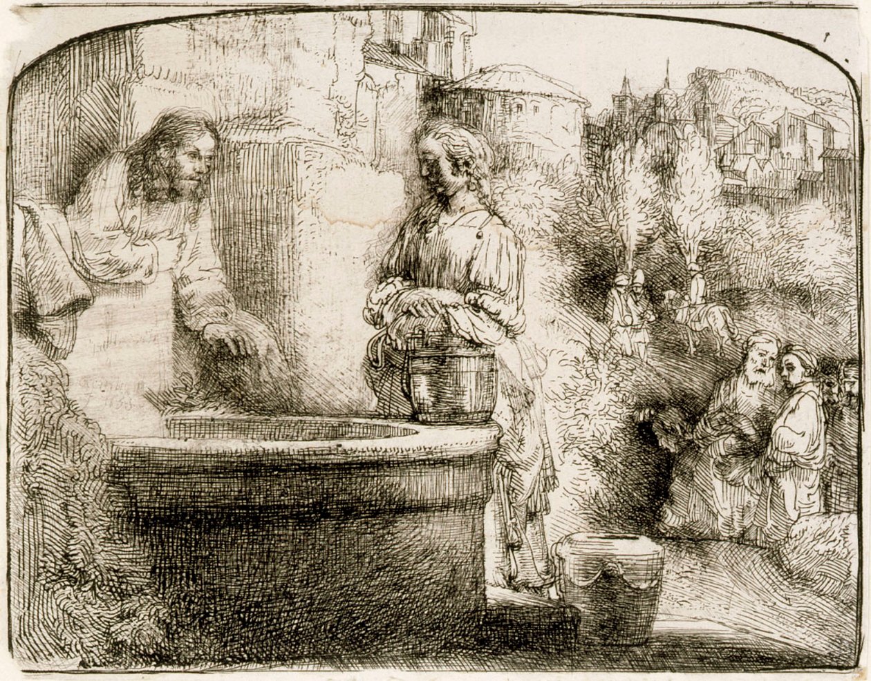 Kristus a žena ze Samaří od Rembrandt van Rijn