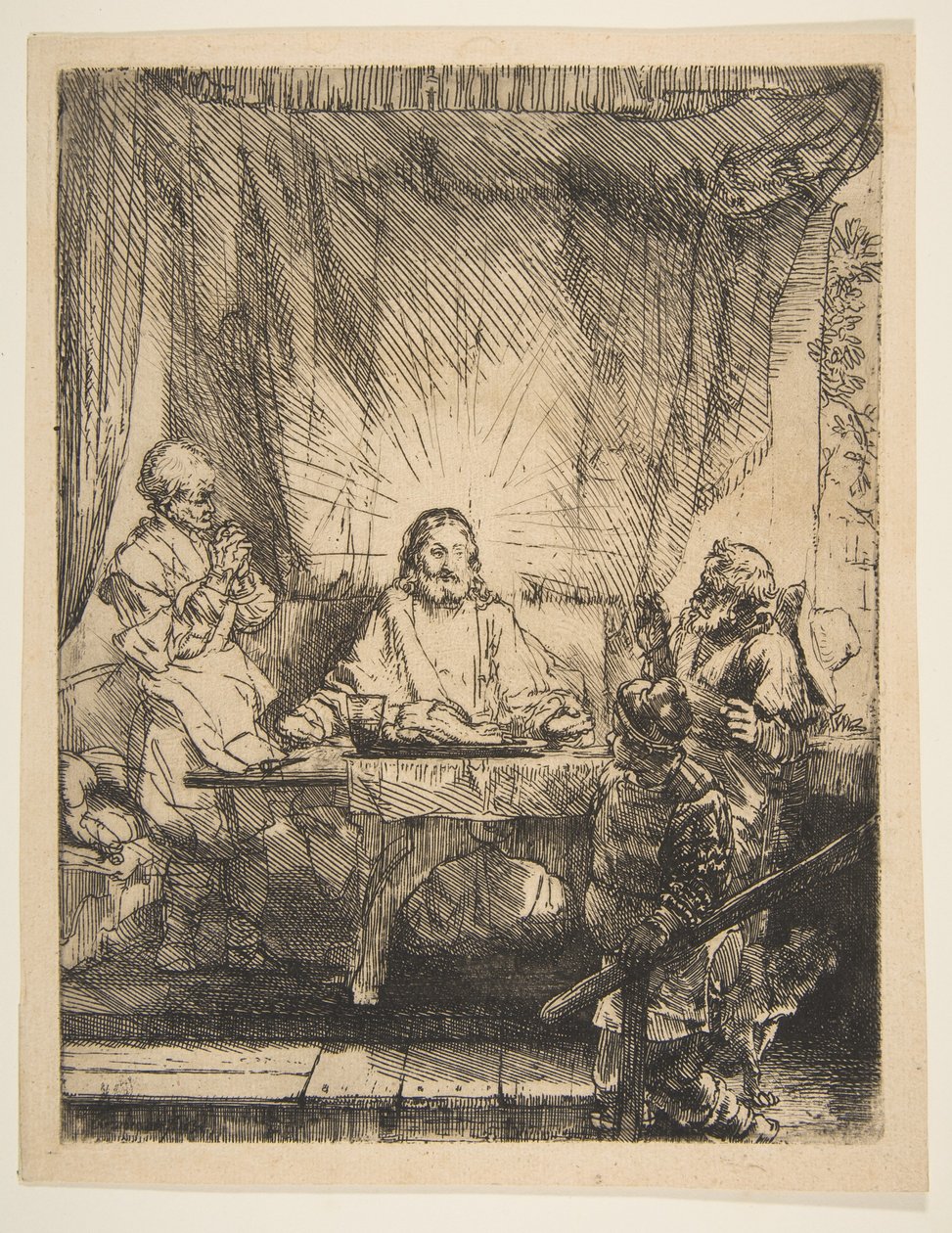 Kristus v Emauzích: Větší deska, 1654. od Rembrandt van Rijn