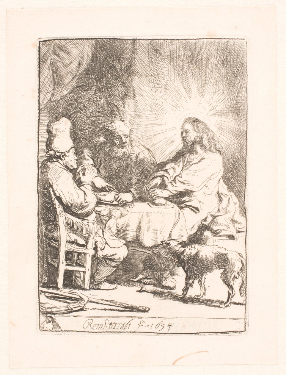Kristus v Emauzích: menší talíř od Rembrandt van Rijn