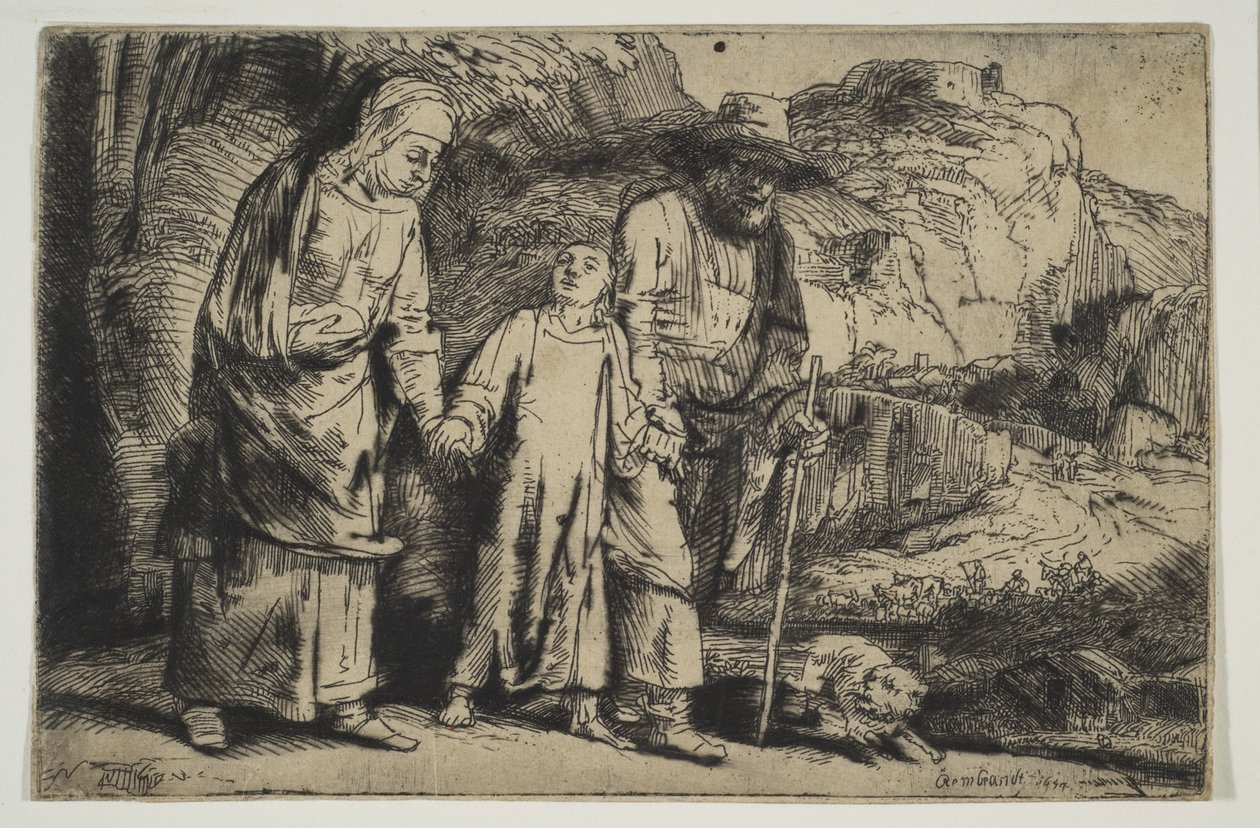 Kristus mezi svými rodiči, Návrat z chrámu, 1654. od Rembrandt van Rijn