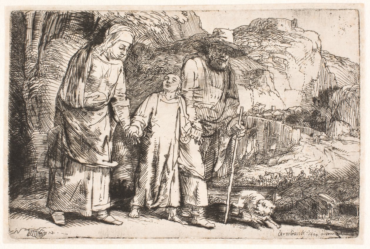 Kristus mezi svými rodiči při návratu z chrámu od Rembrandt van Rijn