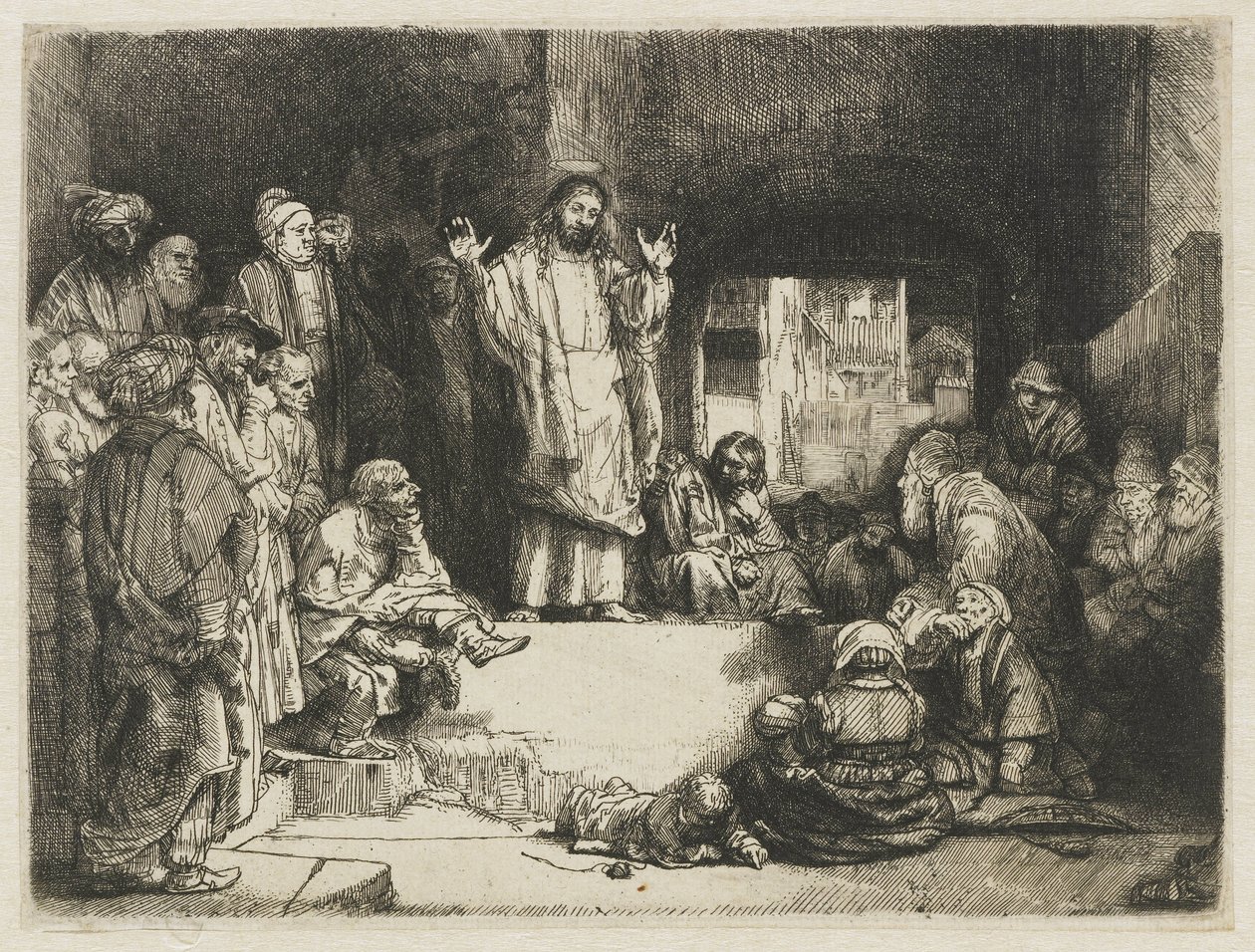 Kristovo kázání („La Petite Tombe“) od Rembrandt van Rijn