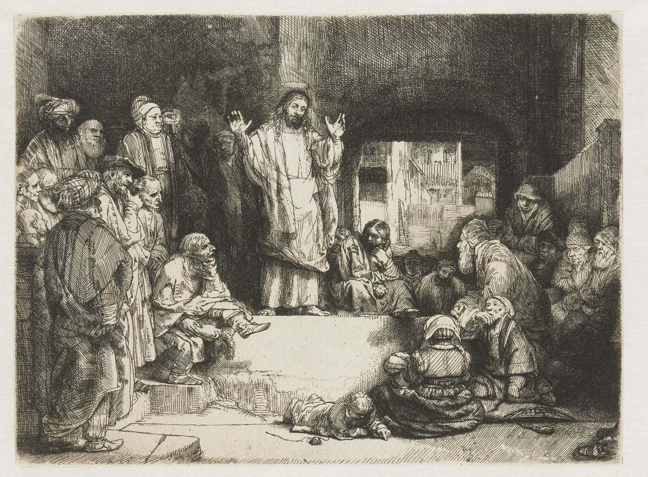 Kristus káže („Malý hrob“) od Rembrandt van Rijn