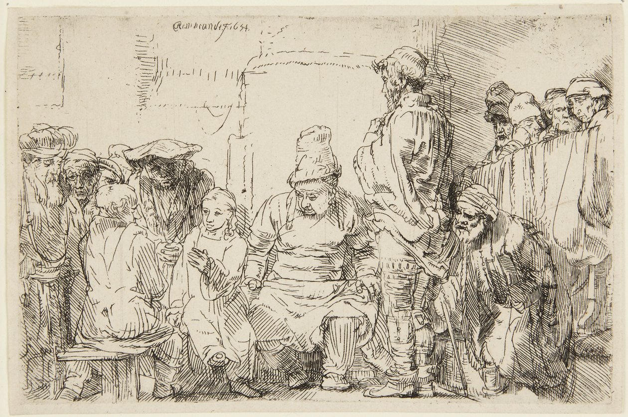 Kristus sedící a diskutující s učenými od Rembrandt van Rijn