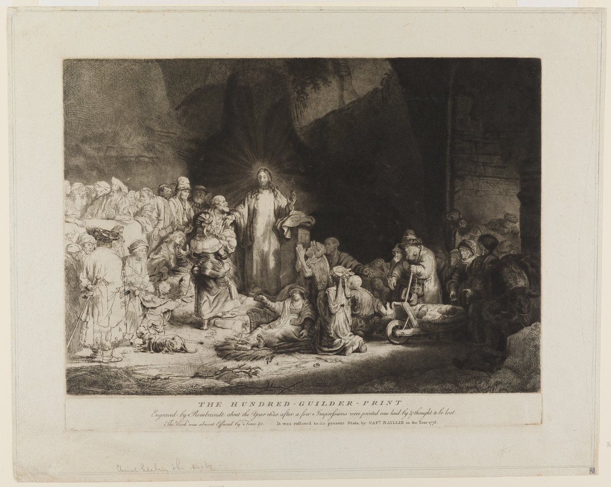 Kristus obklopený nemocnými, přijímající malé děti od Rembrandt van Rijn