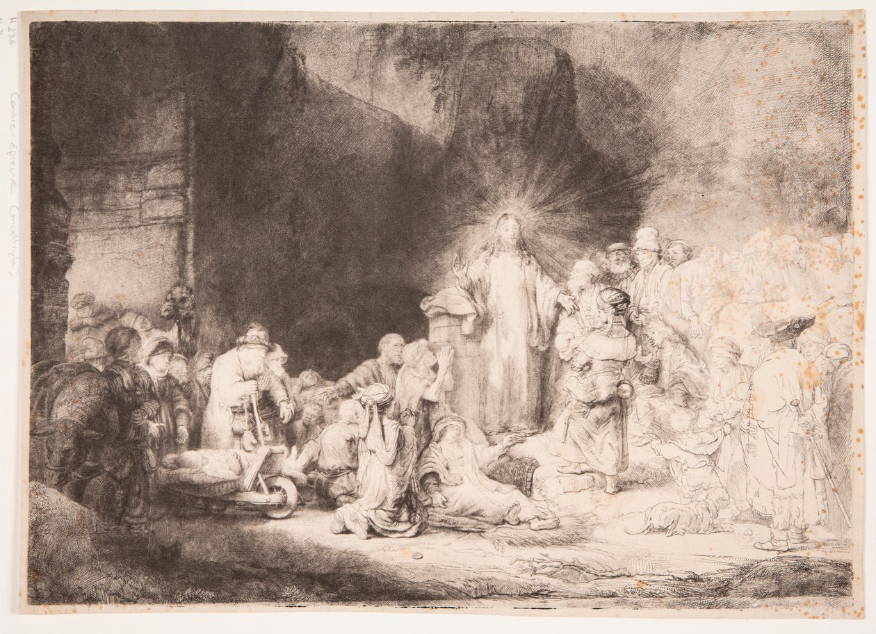 Kristus obklopený nemocnými, přijímající malé děti (tzv. „Stogilderový obraz“) od Rembrandt van Rijn