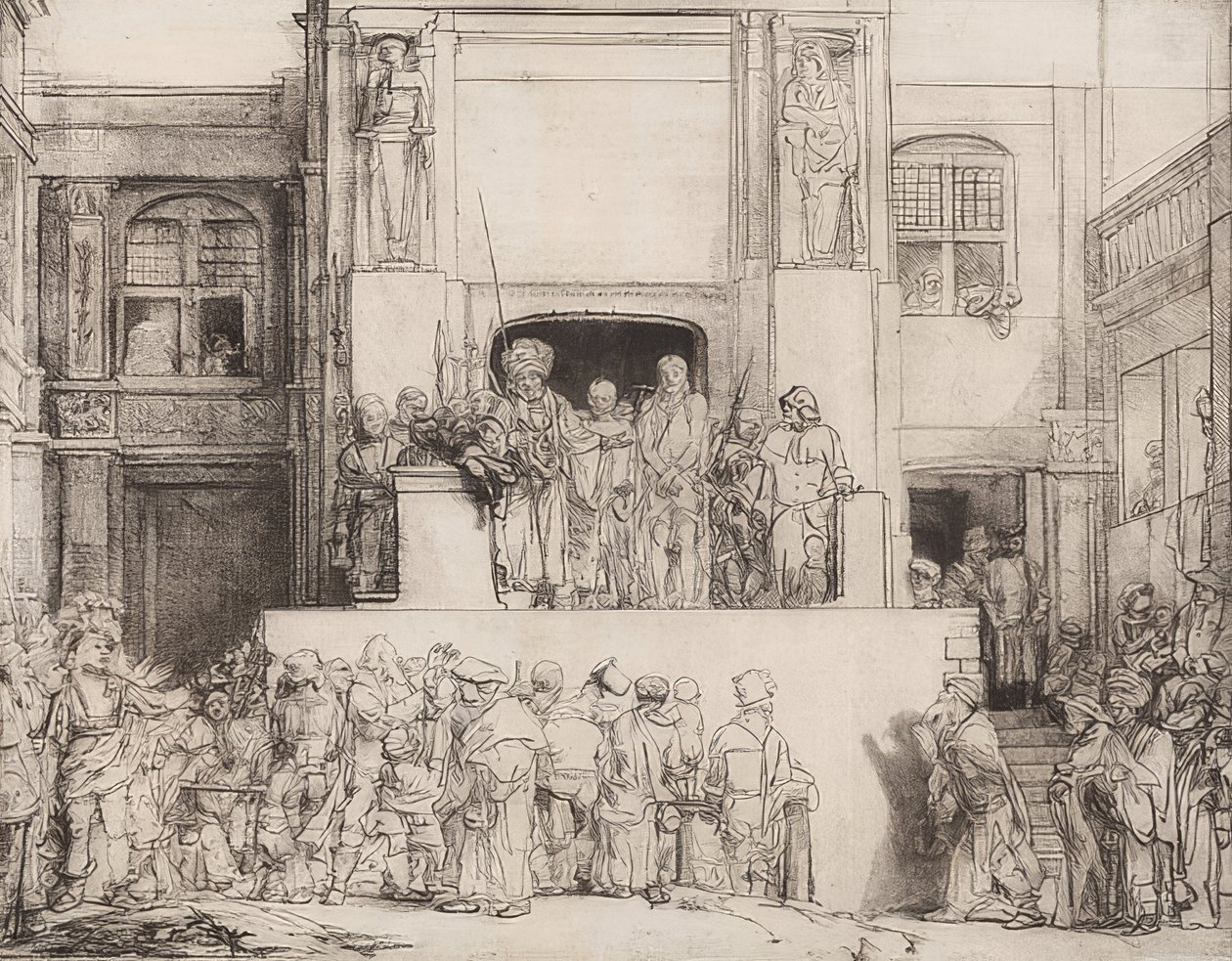 Kristus představený lidem. 1655 od Rembrandt van Rijn