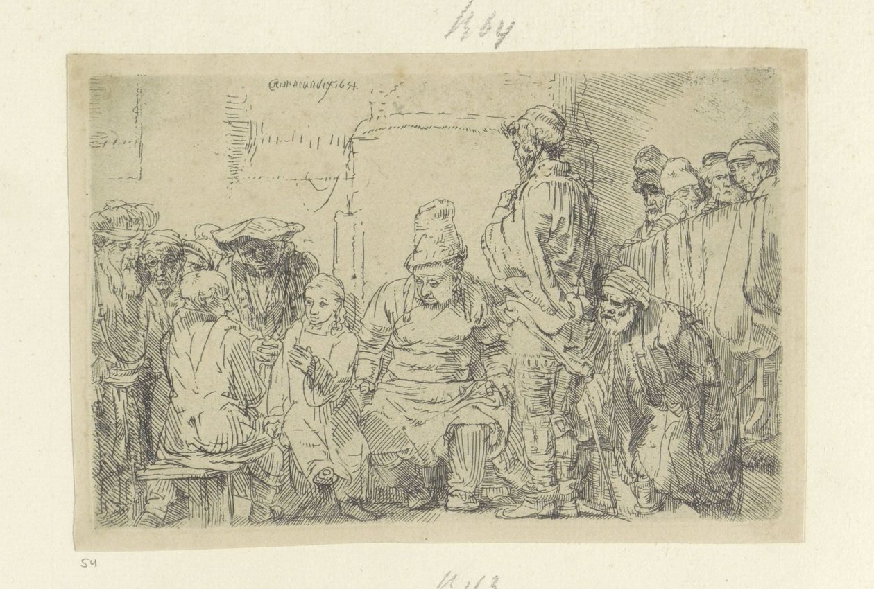 Christus en de schriftgeleerden Kolekce osmdesáti pěti původních tisků (název série) od Rembrandt van Rijn