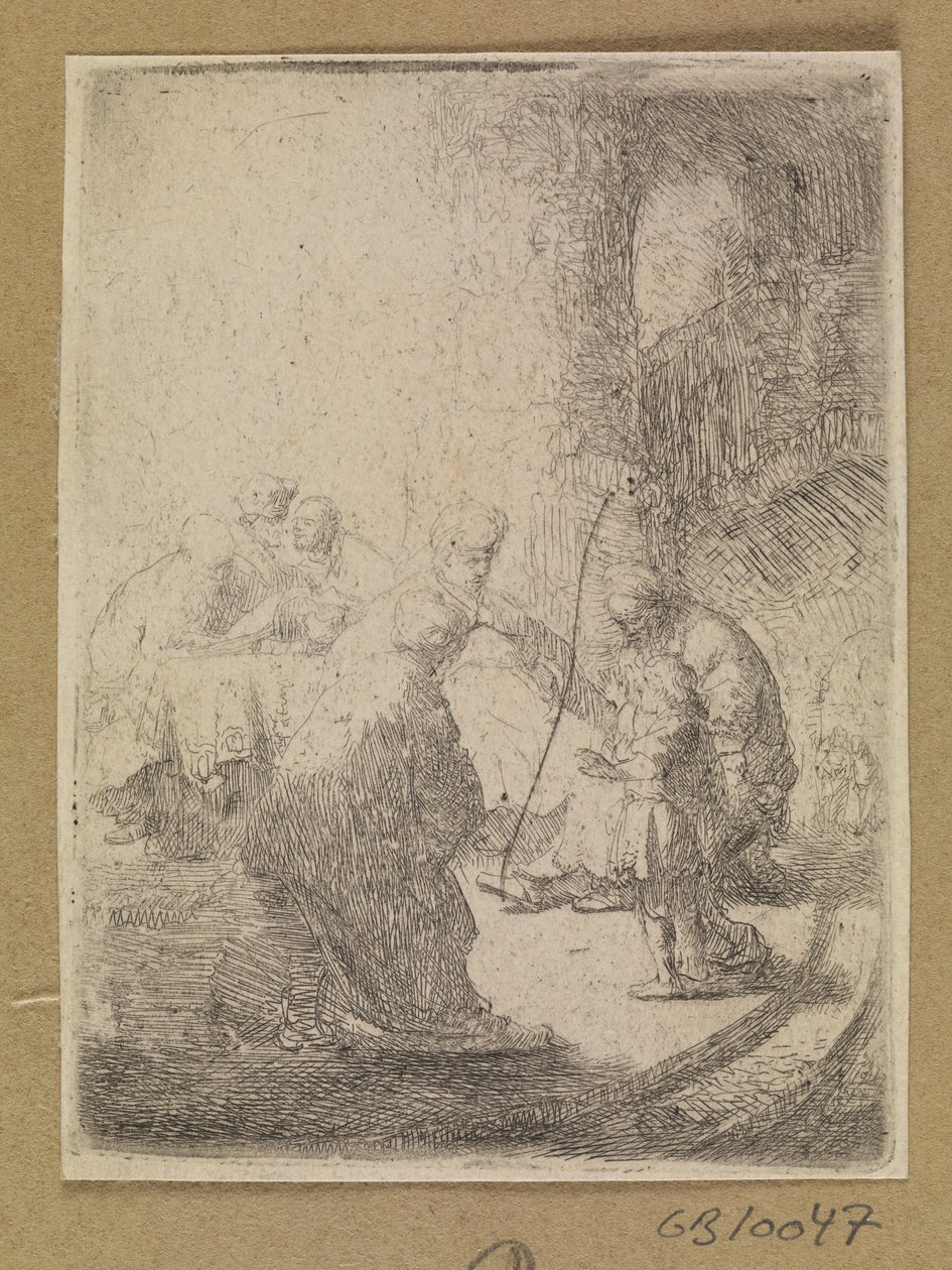 Kristus jako dítě a zákoníci. Malý talíř od Rembrandt van Rijn