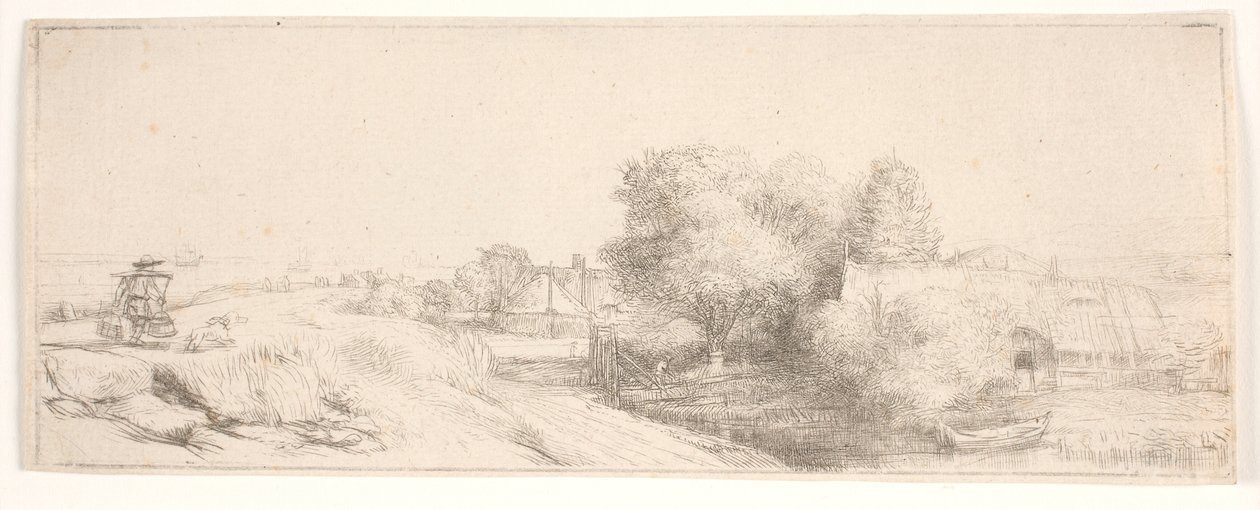 Kontraprůvod k dílu „Krajina s mlékařem“ od Rembrandt van Rijn