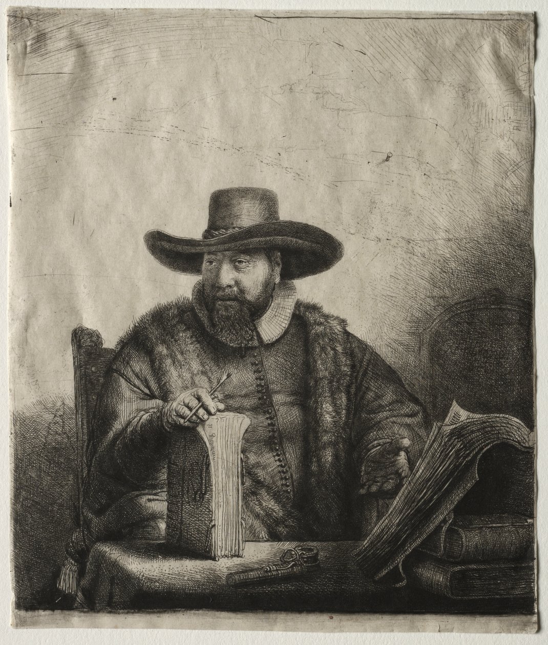 Cornelis Claesz Anslo, mennonitský kazatel od Rembrandt van Rijn