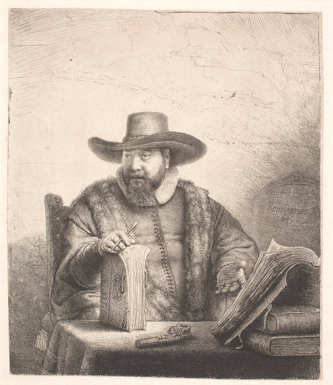 Cornelis Claesz Anslo, mennonitský kazatel od Rembrandt van Rijn