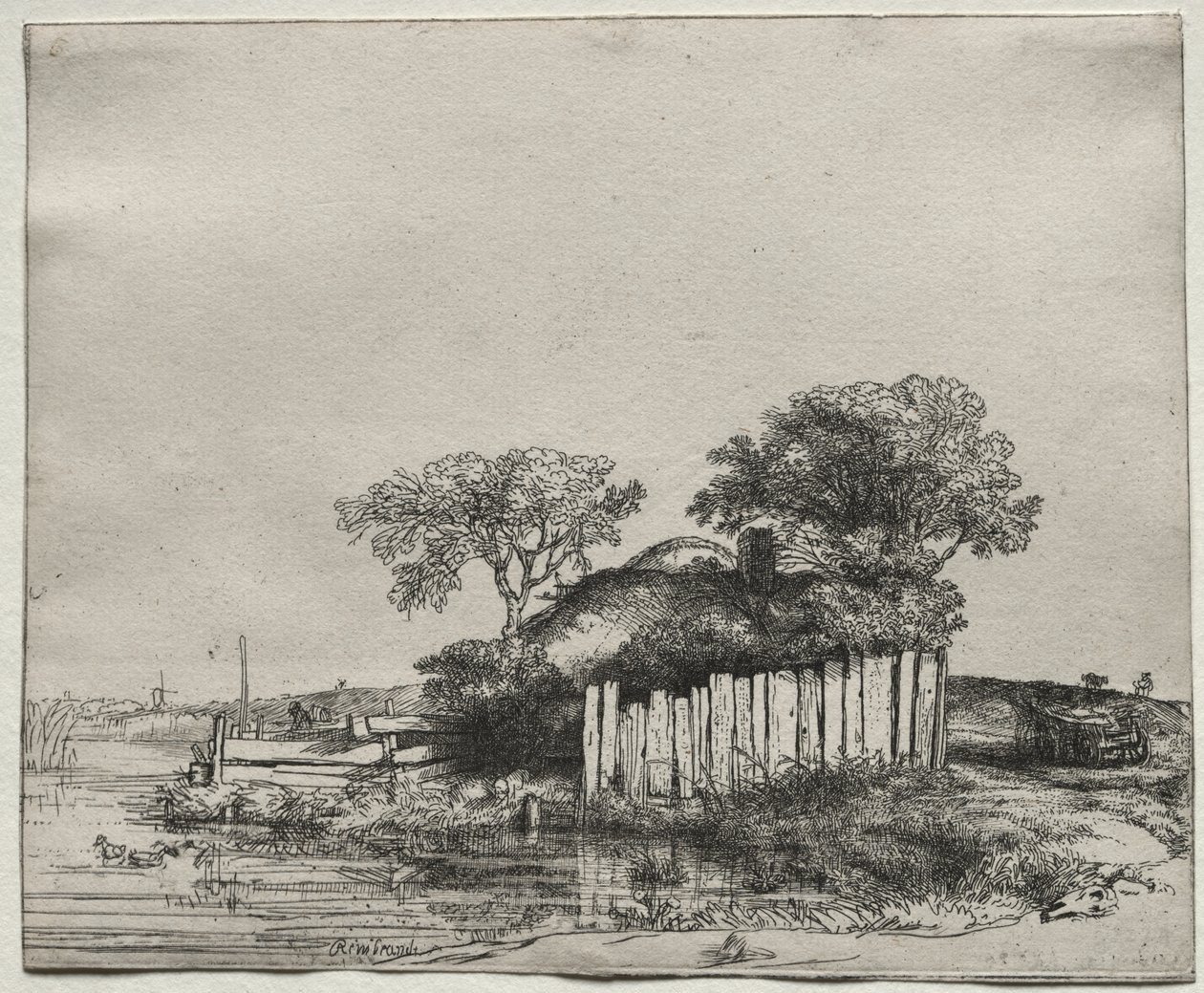 Chata s bílým obložením od Rembrandt van Rijn
