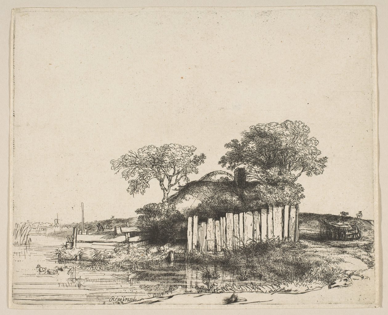 Chata s bílým okrajem, 1648. od Rembrandt van Rijn