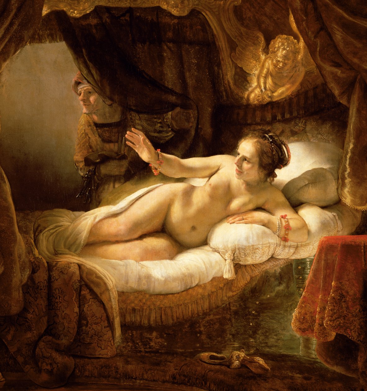 Danae, 1643 detail olej na plátně 47569 od Rembrandt van Rijn