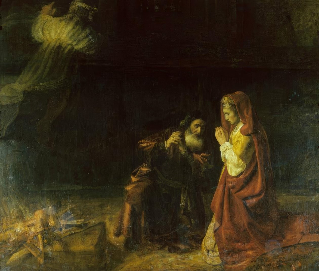 Oběť Manoah od Rembrandt van Rijn
