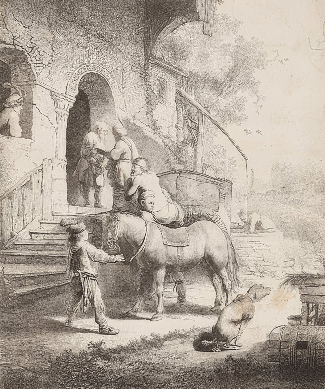 Dobrý samaritán. 1633 od Rembrandt van Rijn