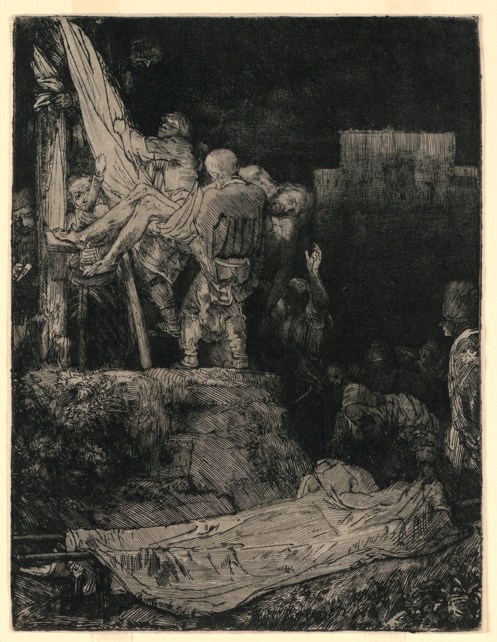 Sestup z kříže za svitu pochodně od Rembrandt van Rijn