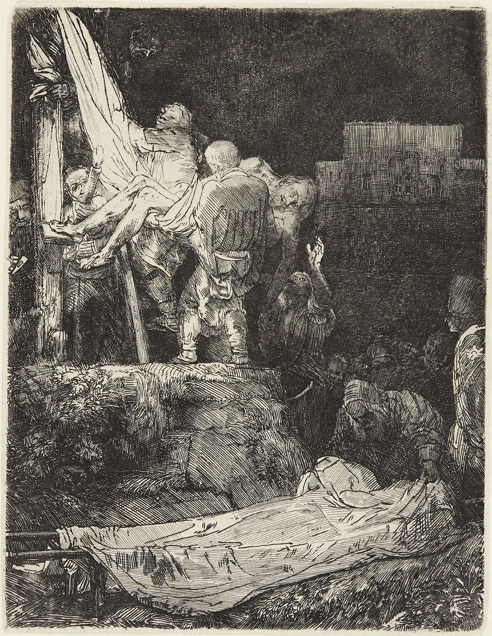 Snímání z kříže při světle pochodní od Rembrandt van Rijn