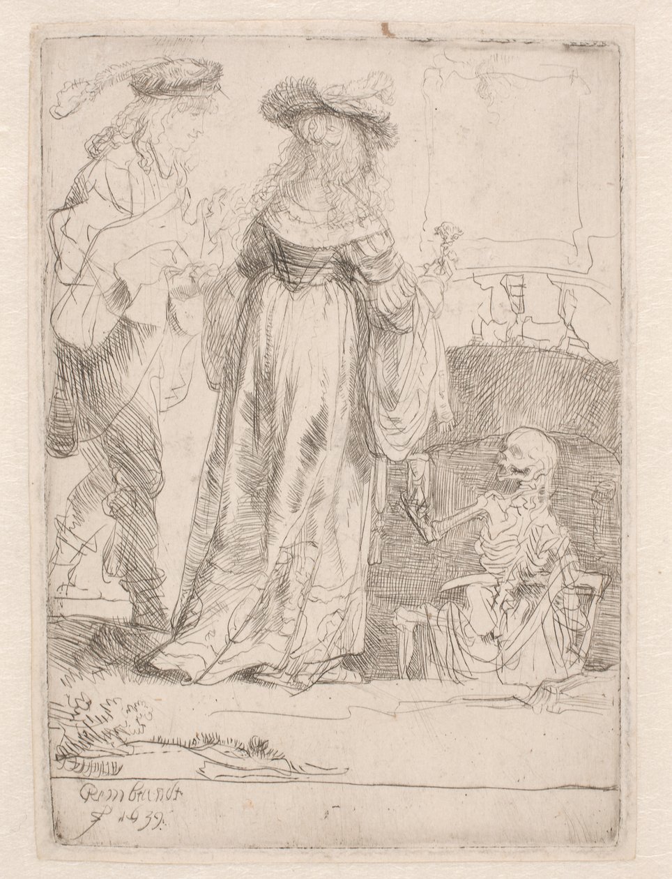 Mladý pár a smrt od Rembrandt van Rijn