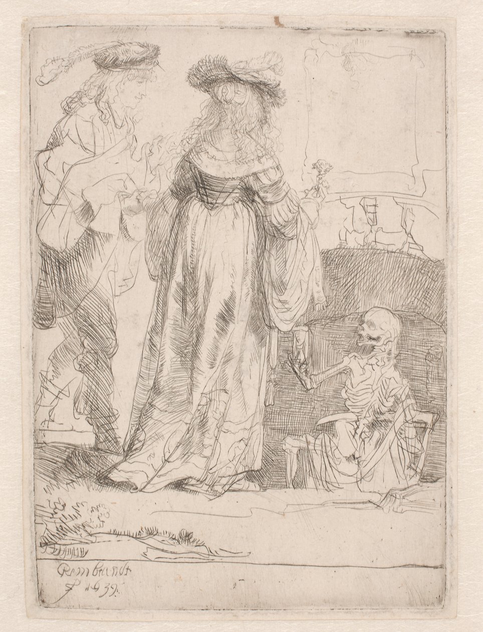 Mladý pár a smrt od Rembrandt van Rijn