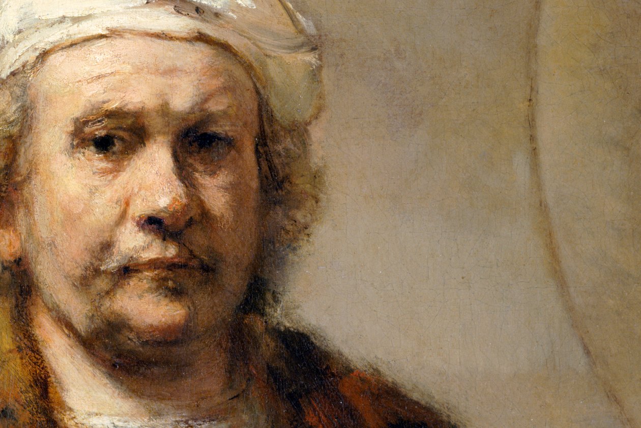 Detail autoportrétu holandského malíře Rembrandta van Rijna, c1665 od Rembrandt van Rijn