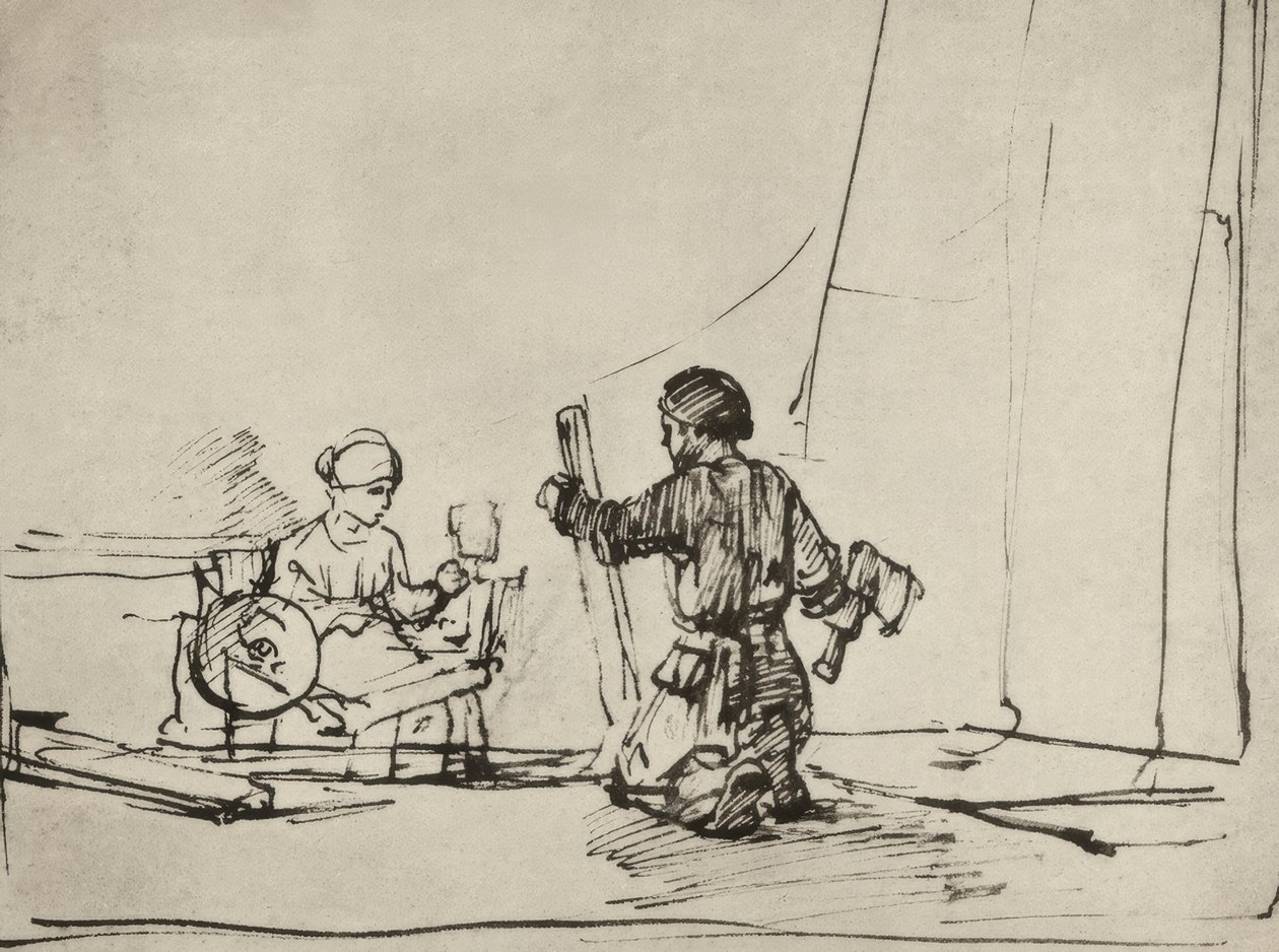 Svatá rodina v dílně od Rembrandt van Rijn