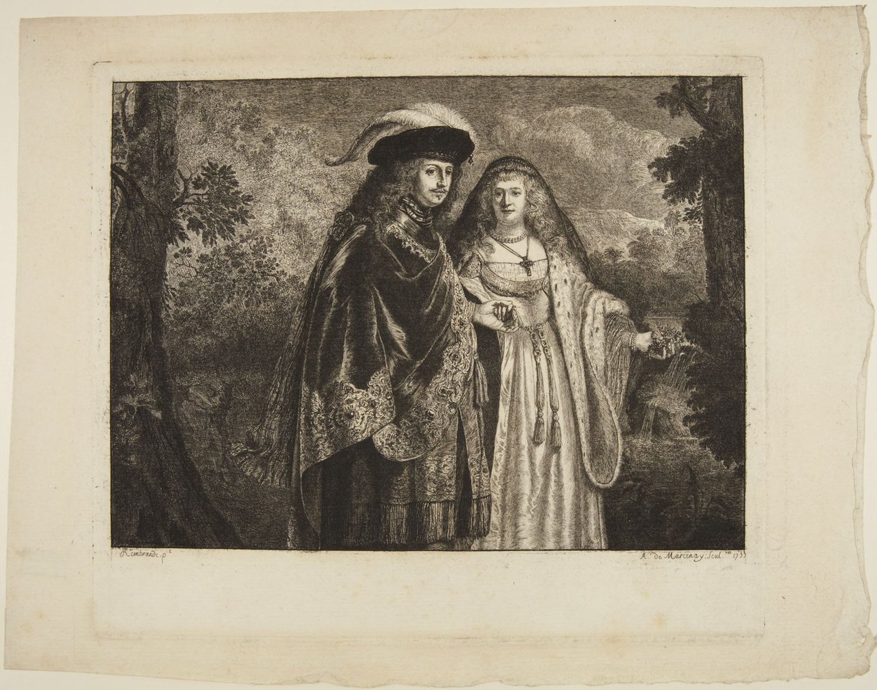 Muž s bílým perem od Rembrandt van Rijn