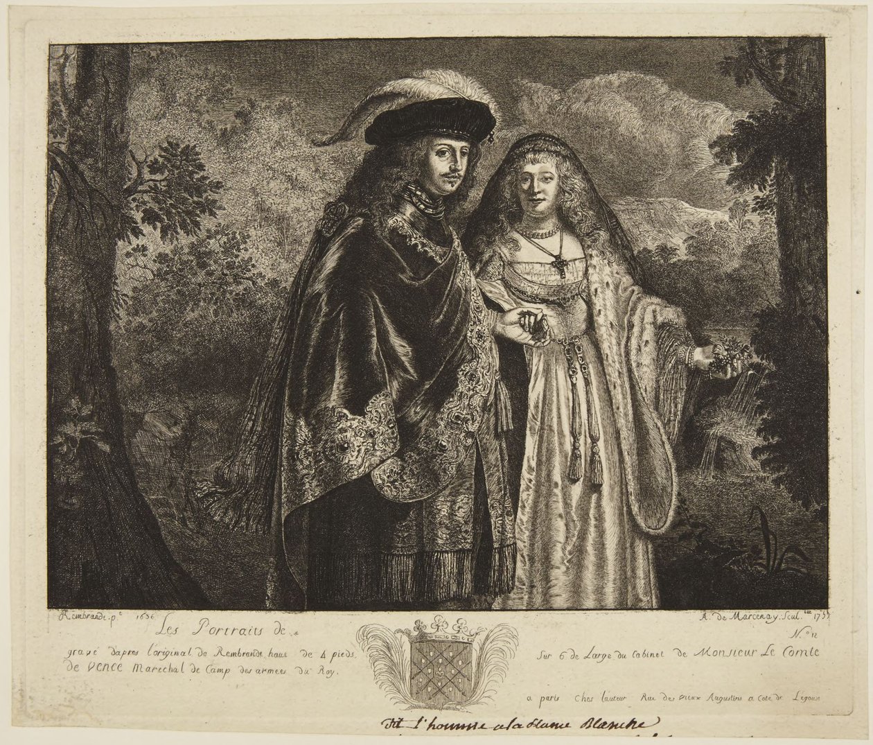 Zvaný "Muž s bílým perem" od Rembrandt van Rijn