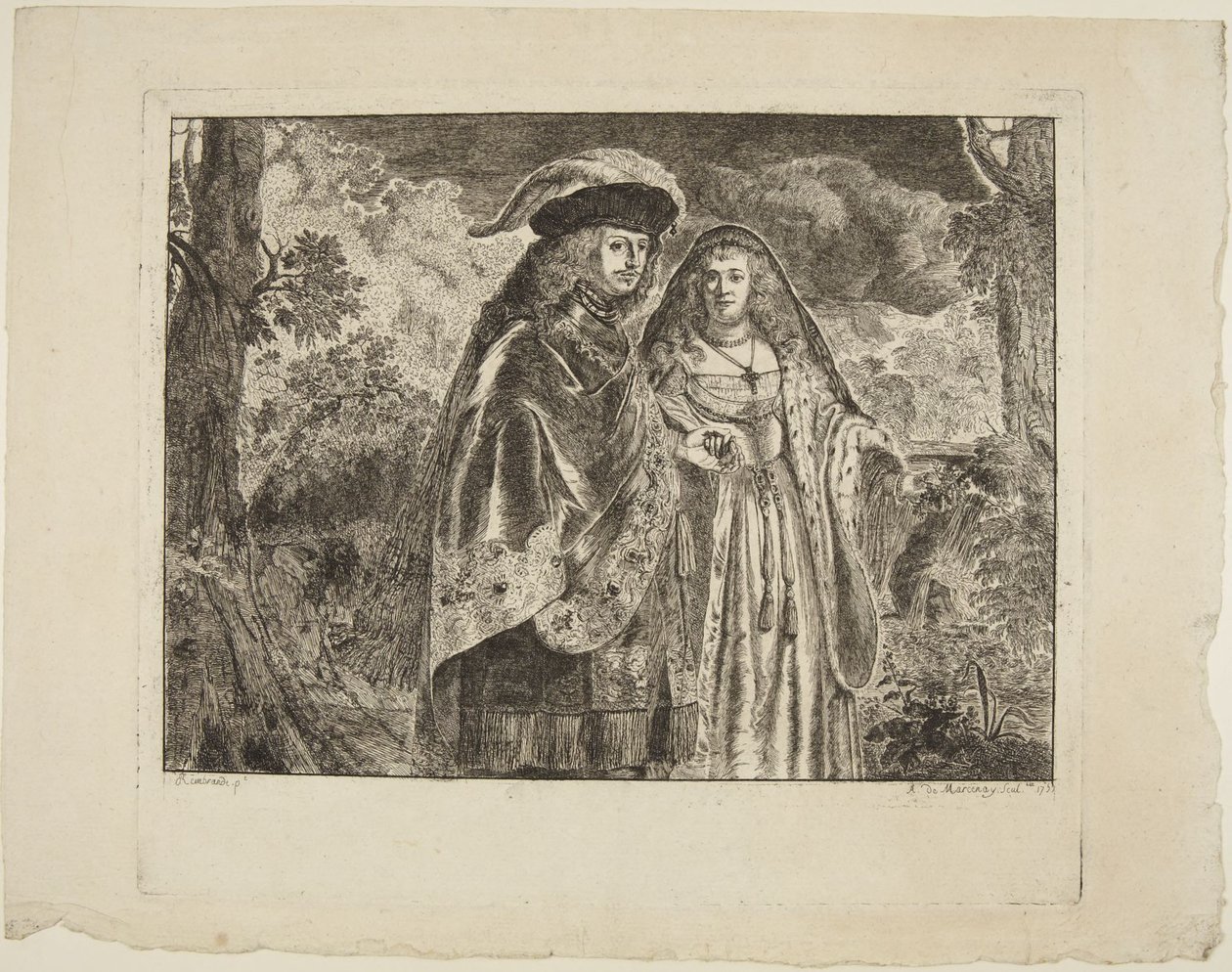 Muž s bílým perem od Rembrandt van Rijn