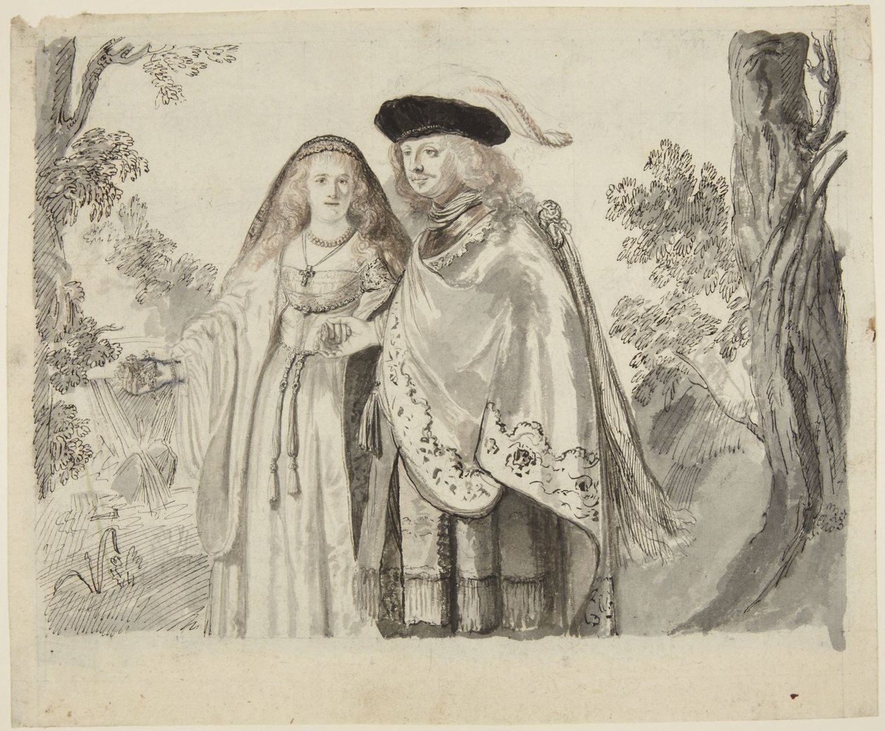 Muž s bílým perem od Rembrandt van Rijn