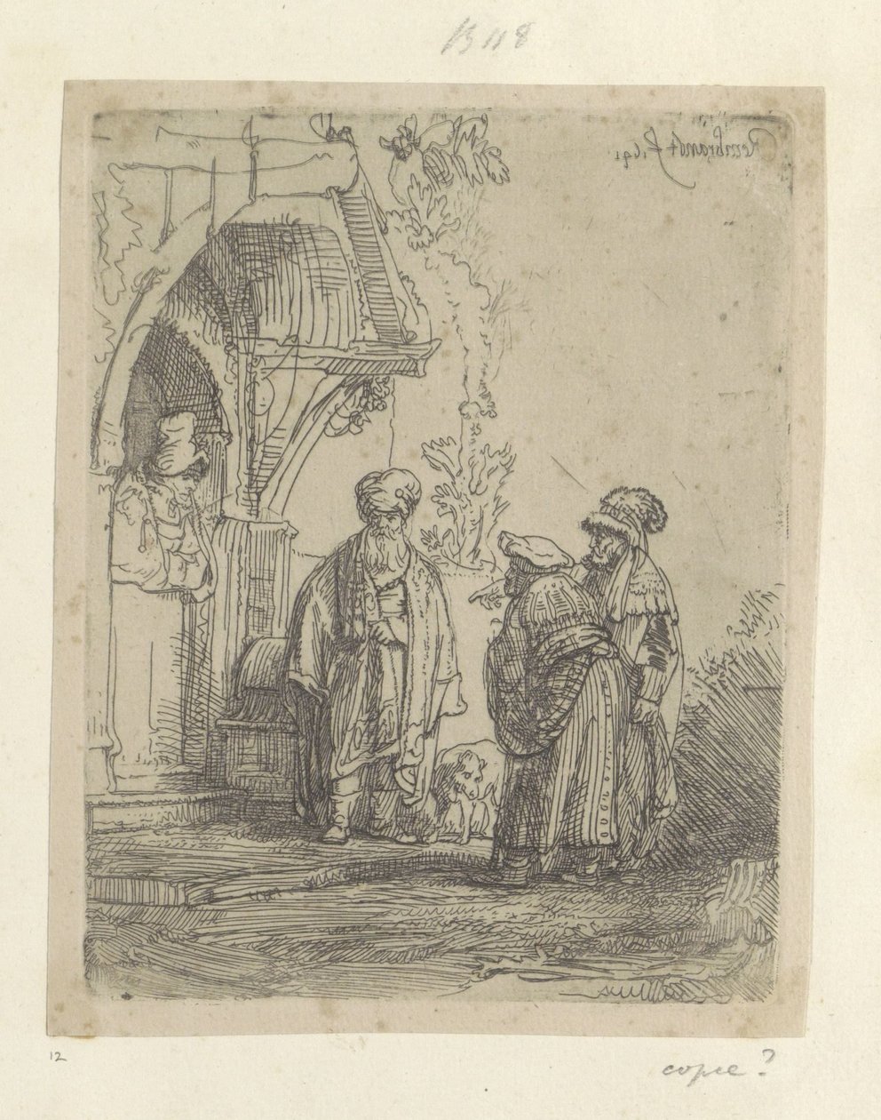 Suchá figurka z oosterse Kolekce osmdesáti pěti původních tisků (název série) od Rembrandt van Rijn