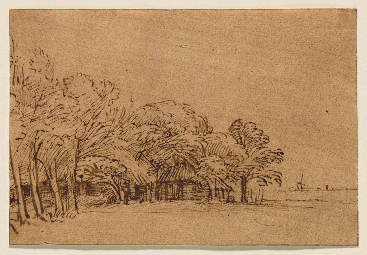 Statek pod stromy od Rembrandt van Rijn