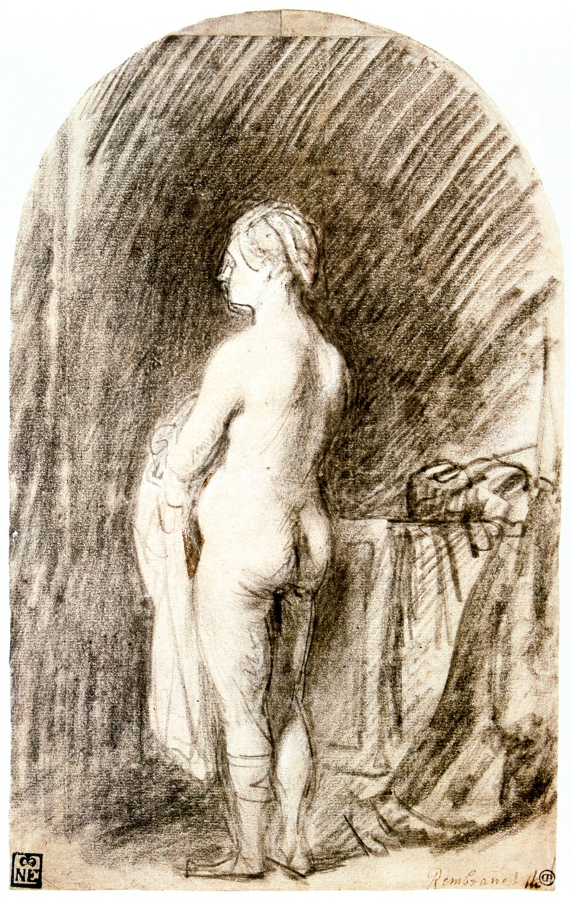 Ženský akt, 17. století od Rembrandt van Rijn