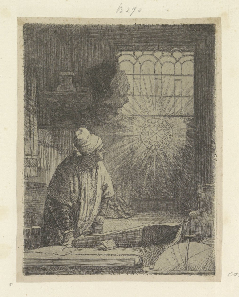 Učenec ve své studii (Faust) Recueil de quatre-vingt-cinq estampes originales (název série) od Rembrandt van Rijn