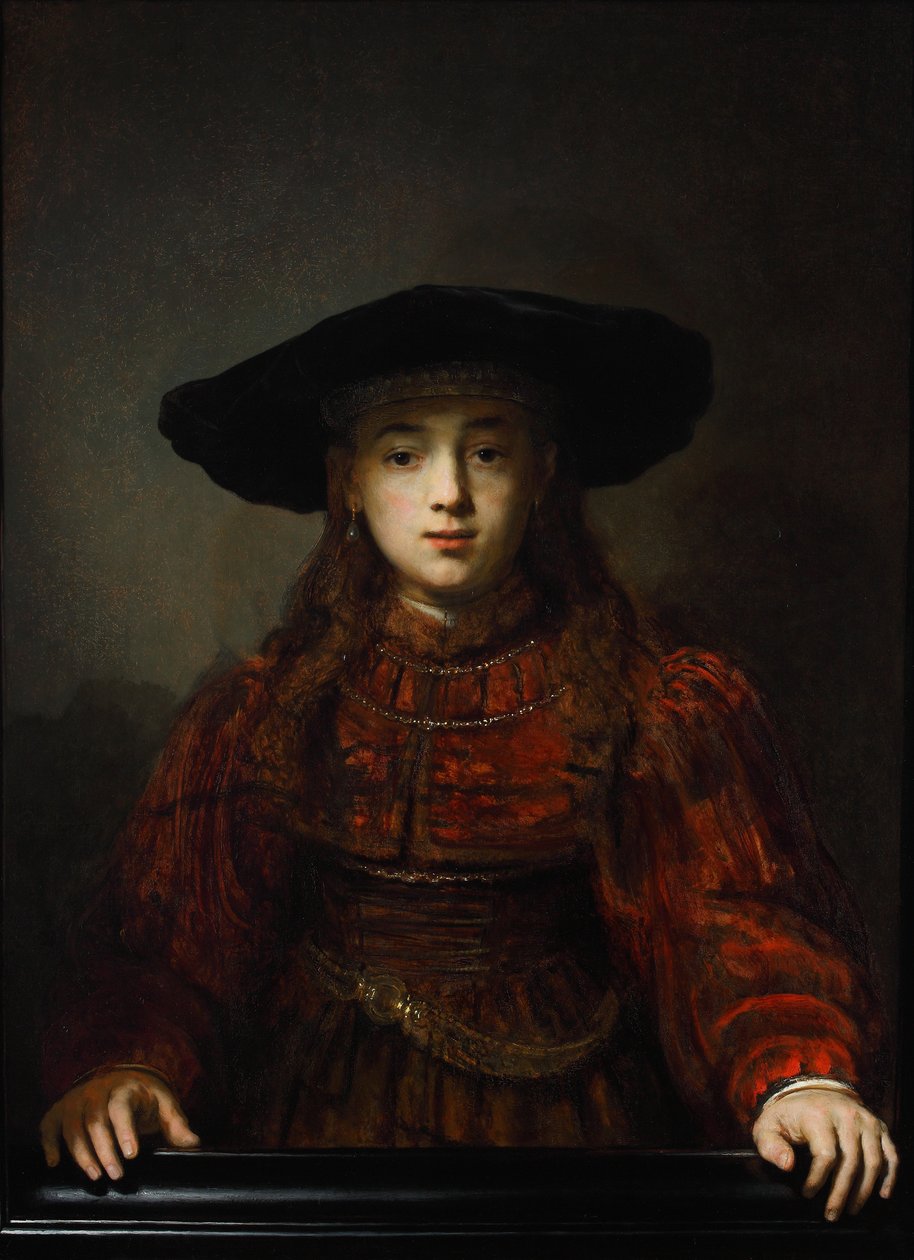 Dívka v obrazovém rámu, 1641 od Rembrandt van Rijn