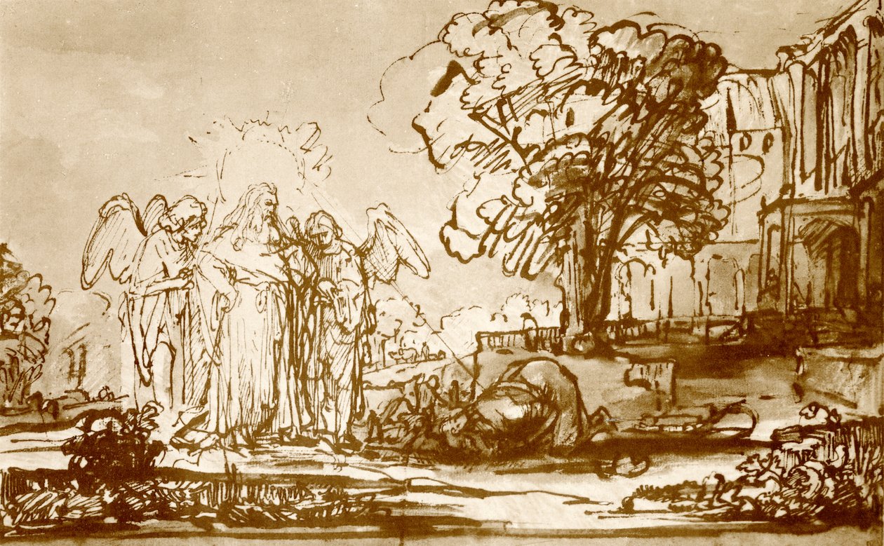 Bůh Otec se zjevuje Abrahamovi od Rembrandt van Rijn