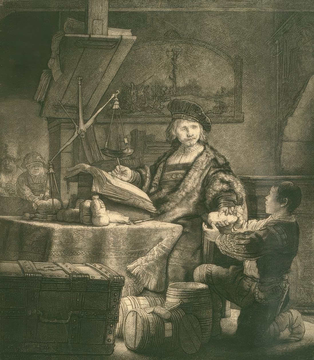 Jan Uijtenbogaert, známý jako zlatý vážeč od Rembrandt van Rijn