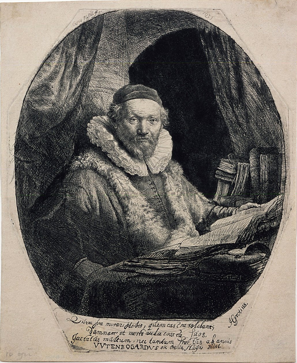 Jan Uytenbogaert, kazatel Remonstrantů od Rembrandt van Rijn