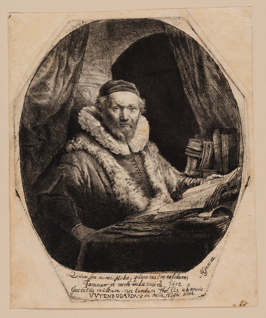 Jan Uytenbogaert, kazatel remonstrantů od Rembrandt van Rijn