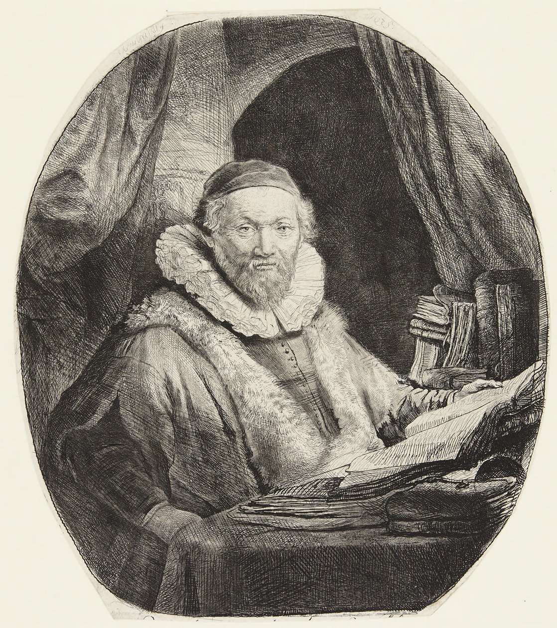 Jan Uytenbogaert, kazatel remonstrantů od Rembrandt van Rijn