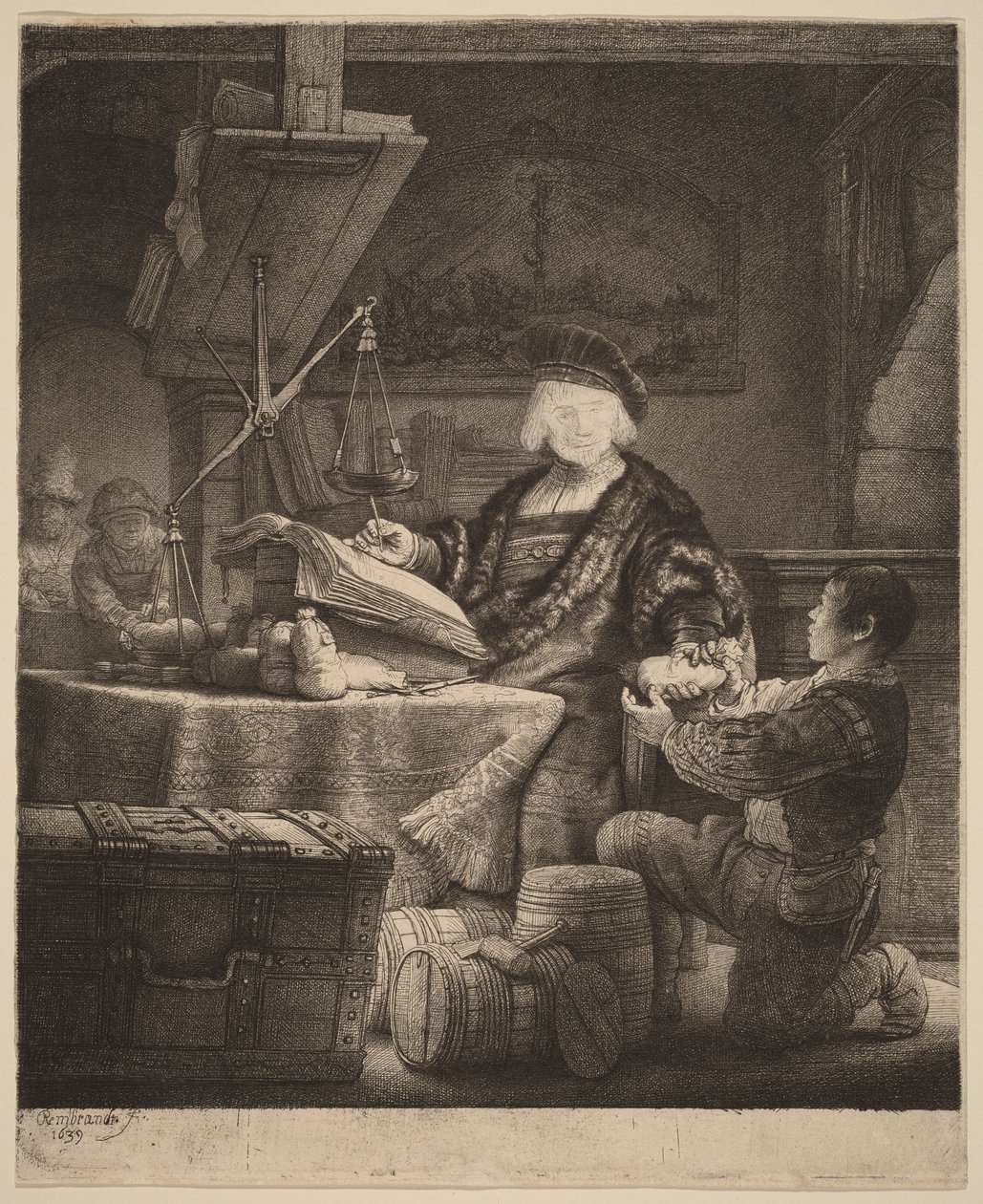 Jan Uytenbogaert, „Váha na zlato“ od Rembrandt van Rijn